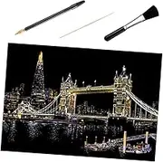 Scratch off Notes Kit 4pcs Night Scene Scratch Paper for Boys and Girls' Imaginations Creative Skills