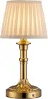 Cordless Portables Table Lamp, LED Fabric Shade Small Desk Lamps, 4000Mah Batter