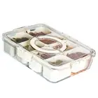 (Large 8 Grids)Plastic Storage Box Multi Grids Fridge Food Divider Box For H