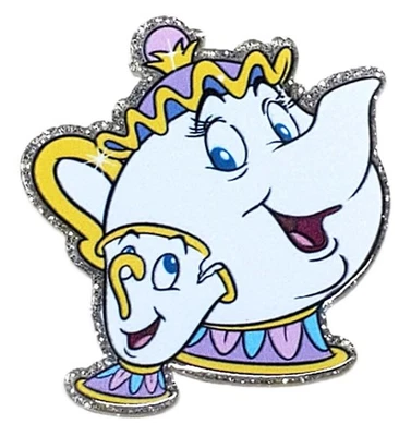 5 Pc - Mrs Potts & Chip - Acrylic Flatback Charms - For Badge Reels - DIY Crafts