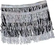 [LIFKOME] Waist Chain Sparkly Tassel Skirt Hip Scarf for Dance Costume and Festival Wear
