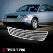 Fit 1998-2001 Audi A6 Horizontal Bar Billet Upper Front Bumper Hood Grill Chrome