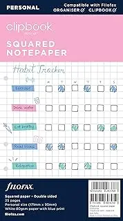 Filofax 344006 Clipbook, Personal Organizer, Refill, Bible, Memo, Grid, 0.2 inches (5 mm), White