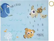 Disney Finding Nemo Blue Make a Splash Super Soft Photo Op Milestone Baby Blanket