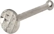 [JewelryWeb] 14ct White Gold Sparkle Cut Round Body Piercing Jewelry Nose Stud
