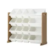 Oikiture 16 Bin 4-Tiers Kids Toy Organiser Storage Rack Shelf Display Unit