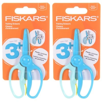 Fiskars 5" Training Safety Scissors for Preschoolers Ages 3+ Turquoise (2 Pack)