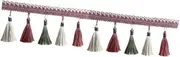 Perfeclan Long Fringe Trim,Polyester Fringe,3.5'' Wide Polyester Tassel,Tassel Lace Trim for Lampshade,Curtain,Costume Craft,Dress DIY, Pink