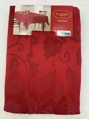 Kohl's St. Nicholas Square SOLID HOLLY Christmas Tablecloth 70” Round New