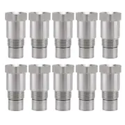 10Pcs Oxygen O2 Sensor Spacer Adapter Bung Catalytic Converter Fix Check Engine Light Silver