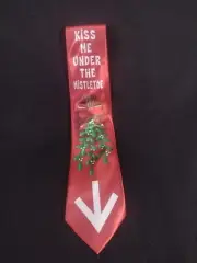 Kiss Me Under The Mistletoe Christmas Tie One Size Fits Most