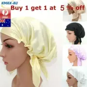 Pure Silk Womens Sleep Cap Hat Wrap Hot Hair Care Elastic Sleeping Bonnet Night
