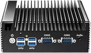 UDPTCP Industrial Mini PC, Fanless Mini PC Quad Core J6412, DDR4 1*M.2 nvme/Dual LAN/COM/HD VGA/USB3.0, Mini Desktop Computer Support Dual Band WiFi for Industry Business,32GB RAM 1TB SSD