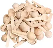 50 Pcs Kitchen Wooden Small Mini Spoons for Salt Condiment Coffee Honey