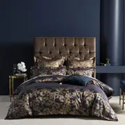 Grace by Linen House Verity Quilt Cover/Pillowcase Set Home ding Navy