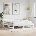 Daybed with Trundle without Mattress White 90x190 cm Solid Wood vidaXL