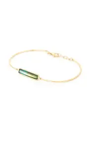 [Yi Collection] 18K Yellow Gold Tourmaline Bangle