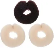 Homoyoyo 3Pcs Nylon Hair Curler for DIY Hair Styling with Buckle Comfortable Ponytail Holder for Women and Curls Random Color