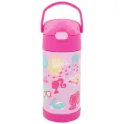 Barbie Floral Collage Thermos Funtainer 12 Ounce Bottle Pink