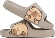 [XUNBAI] Men's and Women's Capybara Slides,Cute Capybara Slippers for Indoor Outdoor,Non Slip Quick Drying Shower Shoes,Comfort Cloud Slides Sandals