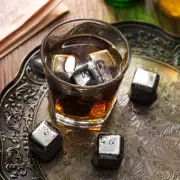8Pcs Stainless Steel Whiskey Wine Stone Ice Cube With Tong Reusable Cooling Rock
