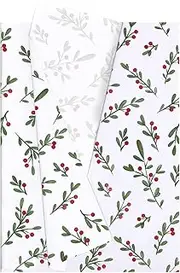 Jwssor Christmas Tissue Paper,30sheets Xmas Tissue Paper,50x35cm Christmas Red Wrapping Paper