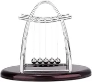 Lwuey Newton's Cradle Balance Balls, Metal Physics Science Interesting Swing Pendulum Kinetic Balls with Black Base Learning Desk Home Decorations Relief for Desktop Office Bedroom Living Room(M)
