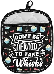 [LEVLO] Baking Lovers Gift Don't Be Afraid to Take Whisks Pot Holders Bakery Oven Mitt Pastry Chef Gift (to Take Whisks)