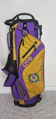OMEGA PSI PHI GOLF BAGS, OMEGA GOLF BAGS PURPLE AND OLD GOLD