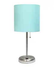 Lalia Home Oslo 19.5in Contemporary Bedside Usb Port Feature Standard Metal Table Desk Lamp