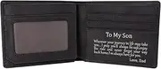 [Kenon] Personalized Leather Wallets for Son - RFID Blocking Bifold Flip ID Wallets and Gift Box (Black-for Son from Dad)