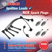 4 x NGK Spark Plugs + Bosch Leads Kit for Toyota Estima Tarago TCR10 TCR20 TCR21 (for: Toyota)