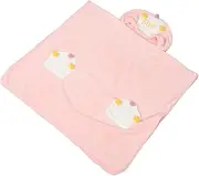 Bathrobe Mini Decoration Pickle Jar Washcloths Pan Lid Accessory Hose Bathrobe Girl Bath Robe Fox Robe Hooded Bath Towel Coral Fleece Pink Mikinona