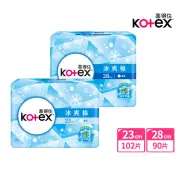 【Kotex 靠得住】冰爽棉23cm17片x6包/28cm15片x6包(極涼感棉)