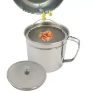 Stainless Steel Bacon Grease Container with Strainer for Frying Cooking