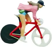 Perfeclan 1:64 People with Bike Tiny People Model Sand Table Ornament Resin Riding Figure Crafts for Micro Landscapes Accessories Decor, Woman