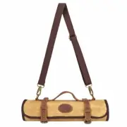 TOURBON Canvas Outdoor Camping Tool Carry Bag Knife Kits Roll Cossbody Storage