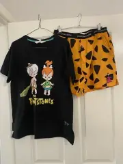 Peter Alexander Ladies Pyjama Set Flinstones Pebbles Bam Bam Medium