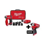 Milwaukee 4-in-1 Drill/Driver + SURGE Impact Driver Kit 12V Li-Ion Brushless