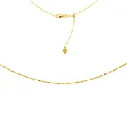 Two Tone Saturn Chain Choker 14k Yellow Gold Necklace, 16" Adjustable