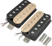 Artec VH-Rock Alnico 5 Uncovered Humbucker Electric Guitar Neck Bridge Pickup Set, Zebra