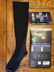 Compression Socks Unisex Support Running/Pregnancy Knee High Black/Grey L-XL New