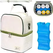 Isaa Breastmilk Cooler Bag with Ice Pack, Holds Up to 6 Bottles, Easy to Carry for Travel, Work, Walking