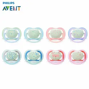 飛利浦新安怡PHILIPS AVENT 夜光超透氣矽膠安撫奶嘴(0-6m/6-18m) 米菲寶貝