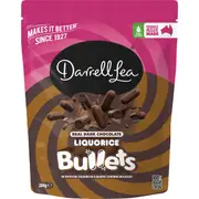 Darrell Lea Dark Chocolate Liquorice Bullets 204g