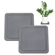 2-Pack Plant Coasters, 30cm Quick Dry Square Diatomaceous Mat[Dark Gray]