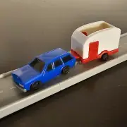 Station Wagon & Trailer RARE Road To Gold Driven Battat Pocket Micro Toy Car
