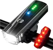 3000 Lumens Bike Light Set USB Rechargeable Bicycle Front Headlight and Back Tai