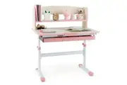 Giantex Kids Study Desk Children Writing Table Height Adjustable w/Tilt Desktop & Storage Drawer Student Learning Desk Pink
