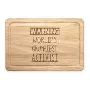 Warning World's Grumpiest Activist Rectangular Chopping Board Awesome Best